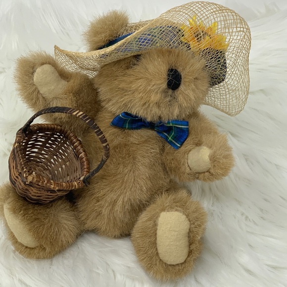 Collectible Bear With Bow Tie, Basket, & Hat - Picture 7 of 12